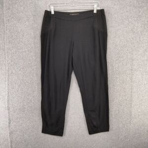 BCBG MAXAZRIA Parker Pants Wmns Large Wool Blend Black Stretch Tapered Ankle